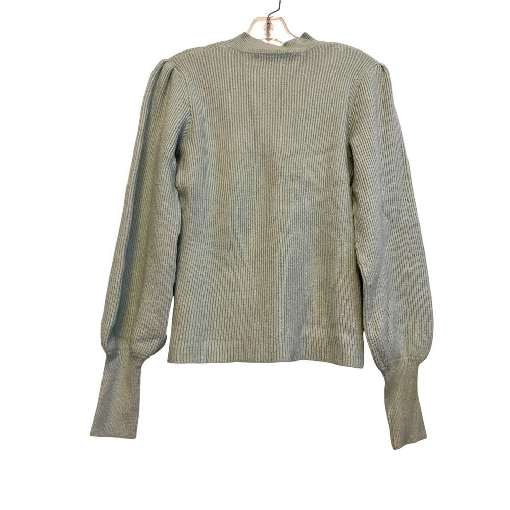 Line & Dot Revolve Ribbed Crew Neck Sweater Women Size Medium Light Blue Balloon